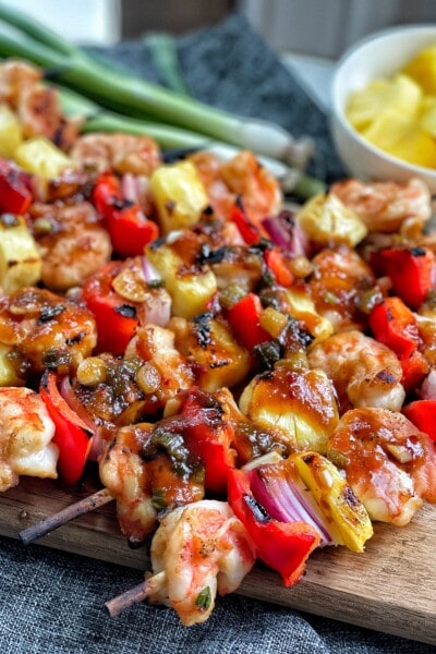 sweet and sour grilled shrimp skewers