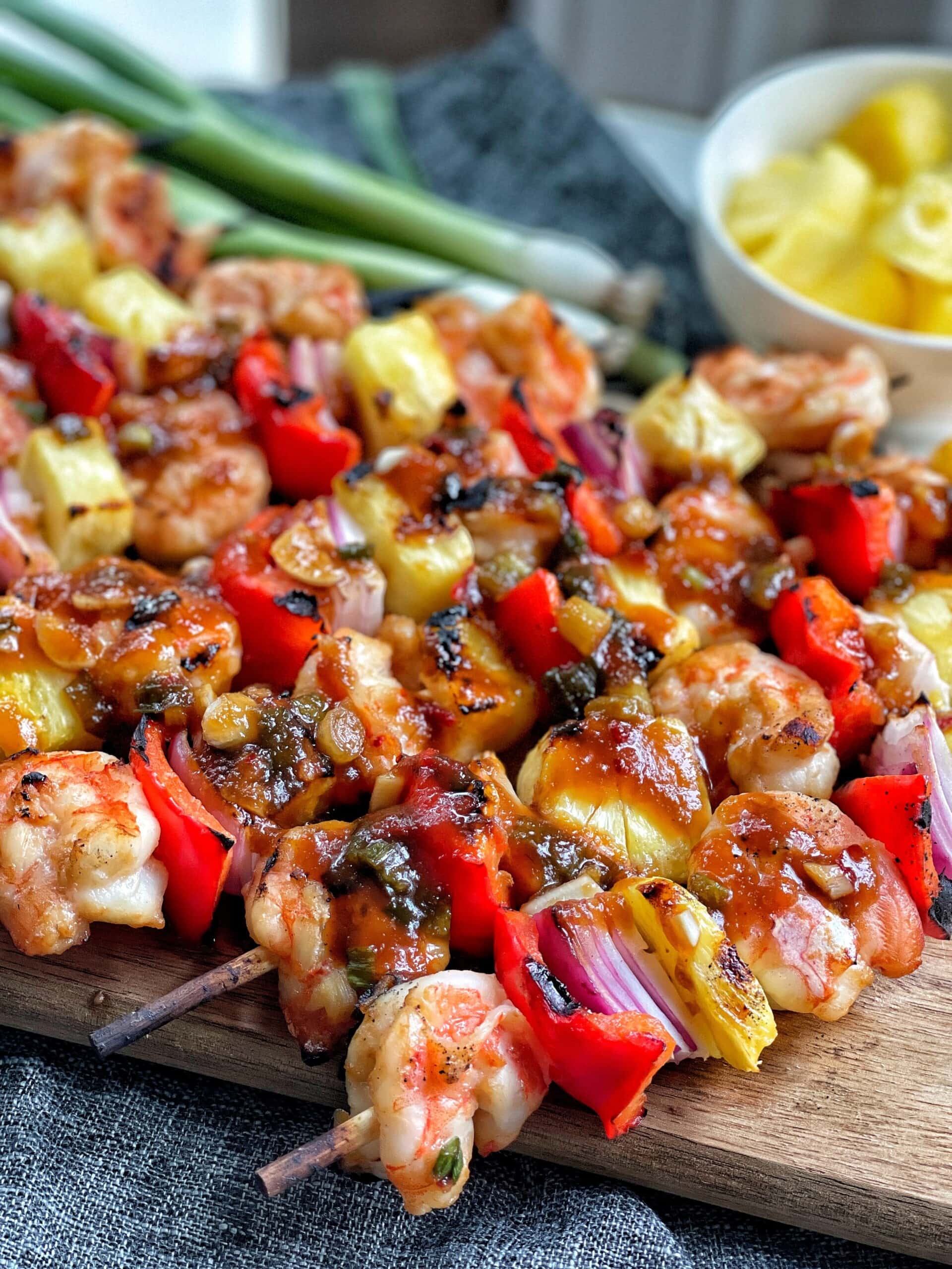 sweet and sour grilled shrimp skewers