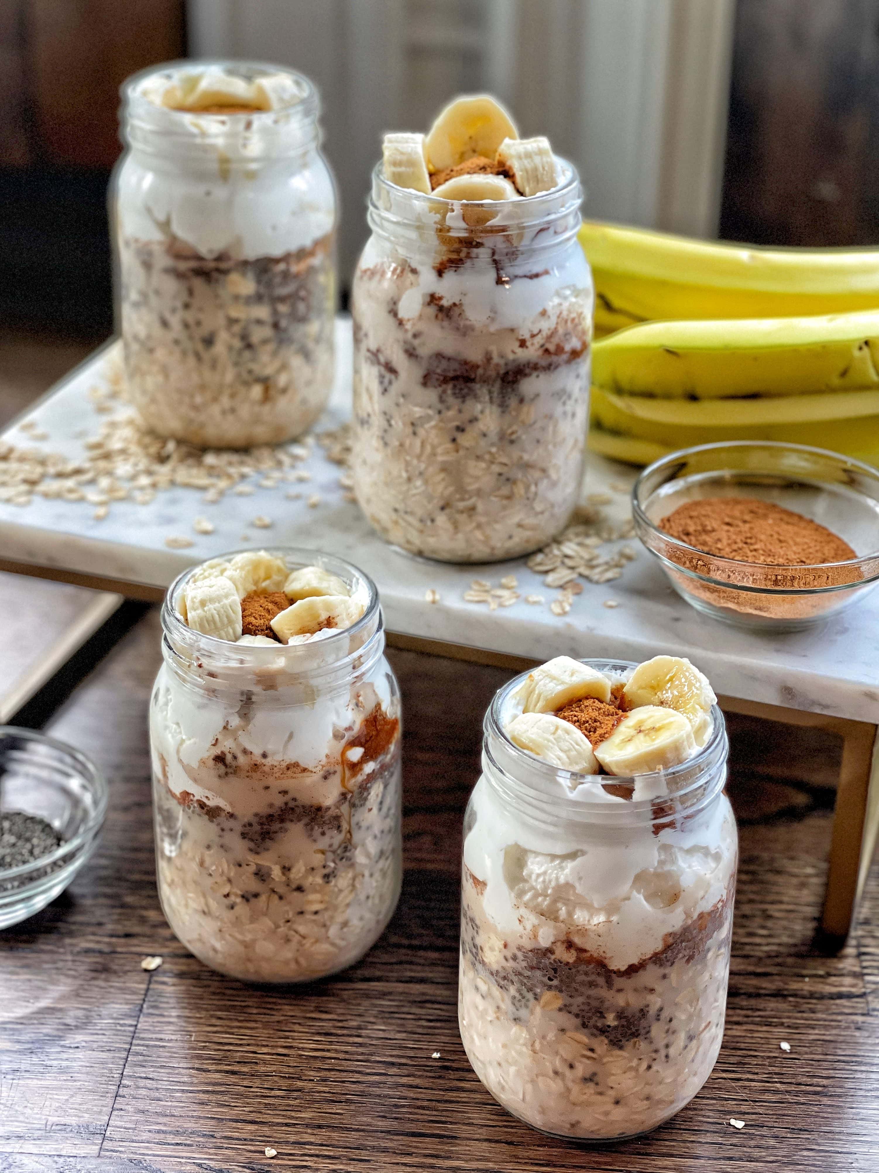 Banana Chia Overnight Oat and Yogurt Parfaits Sweet Savory and Steph