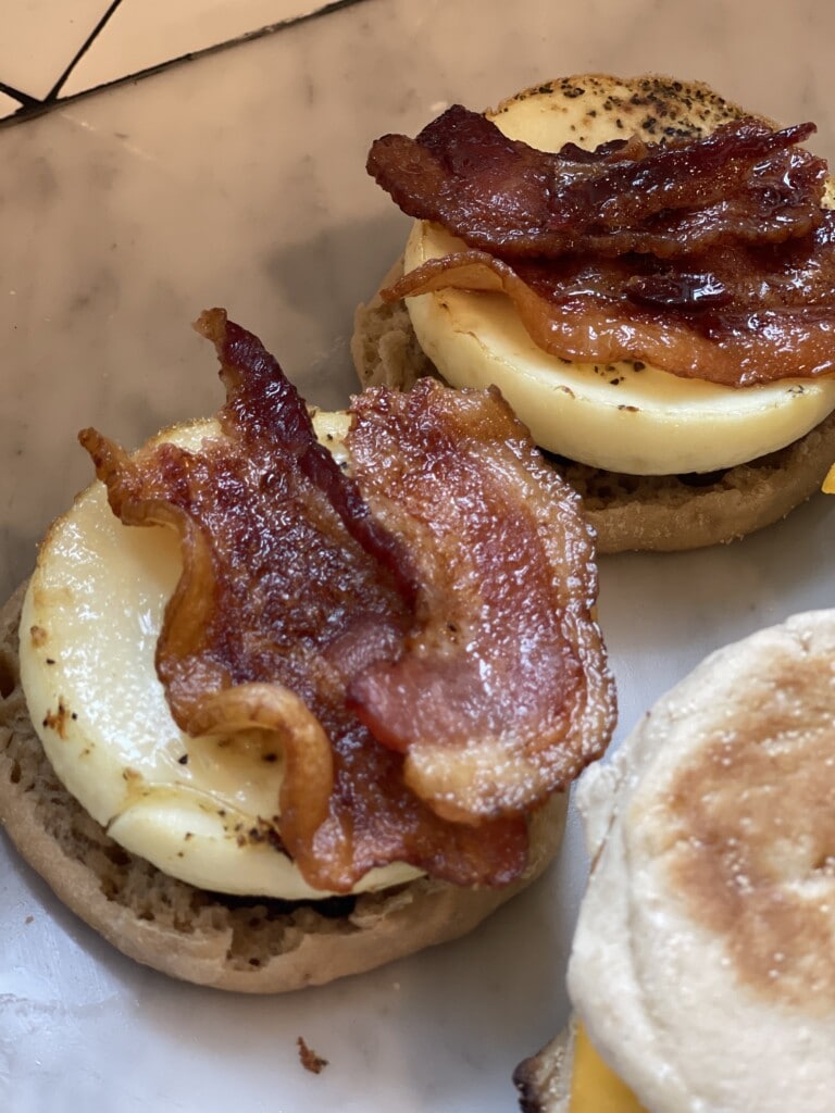 bacon jam egg sandwiches