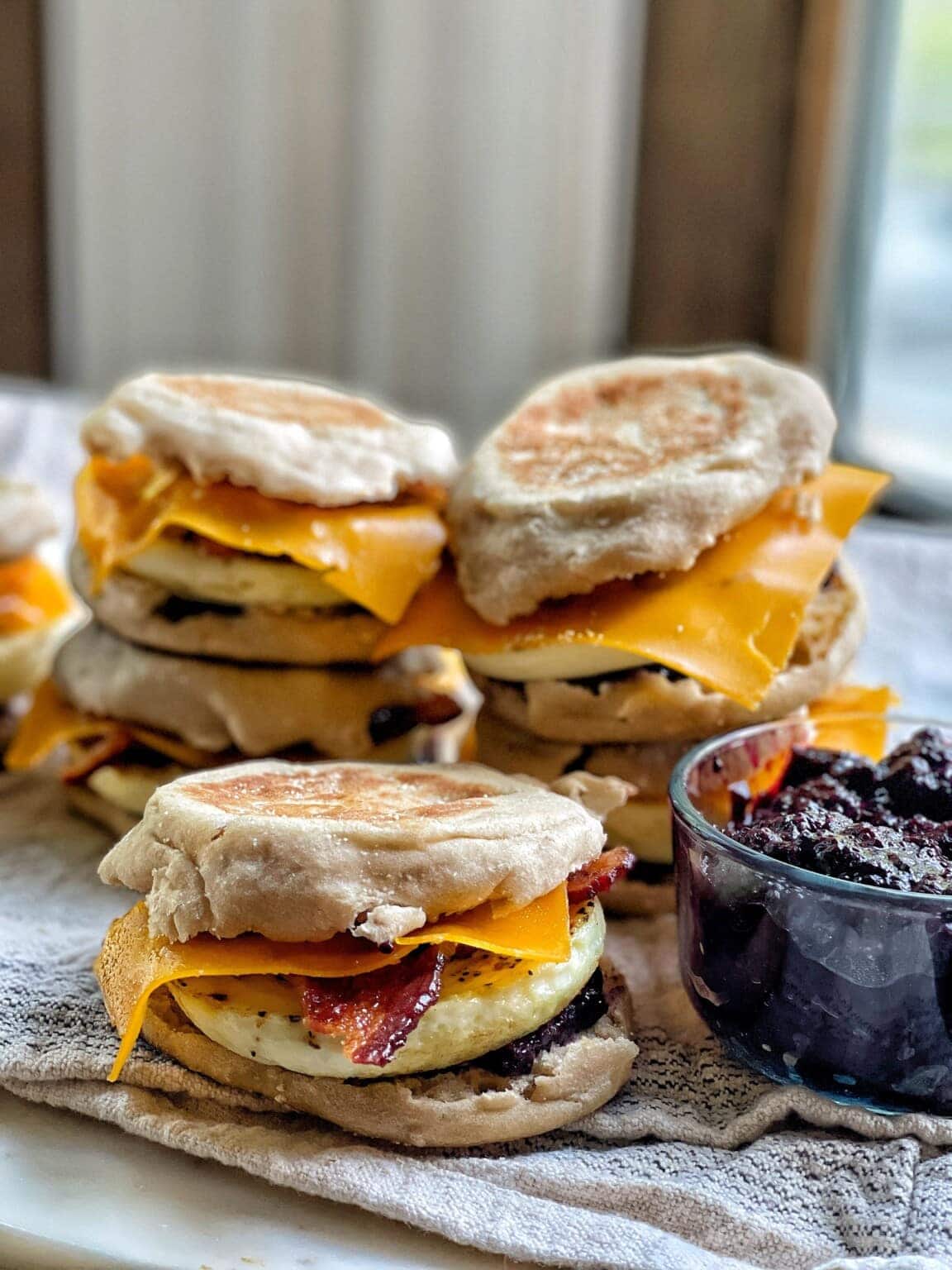 Healthy Bacon and Jam Egg Sandwiches Sweet Savory and Steph