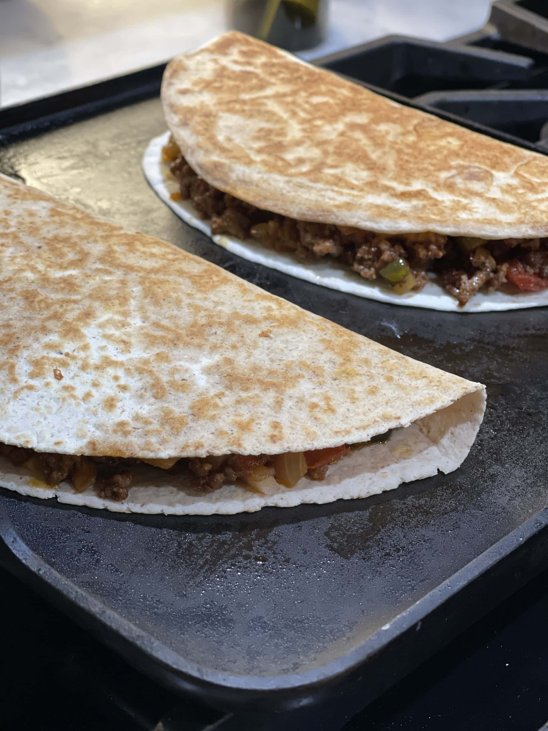 Skinny Big Mac Quesadilla Sweet Savory and Steph