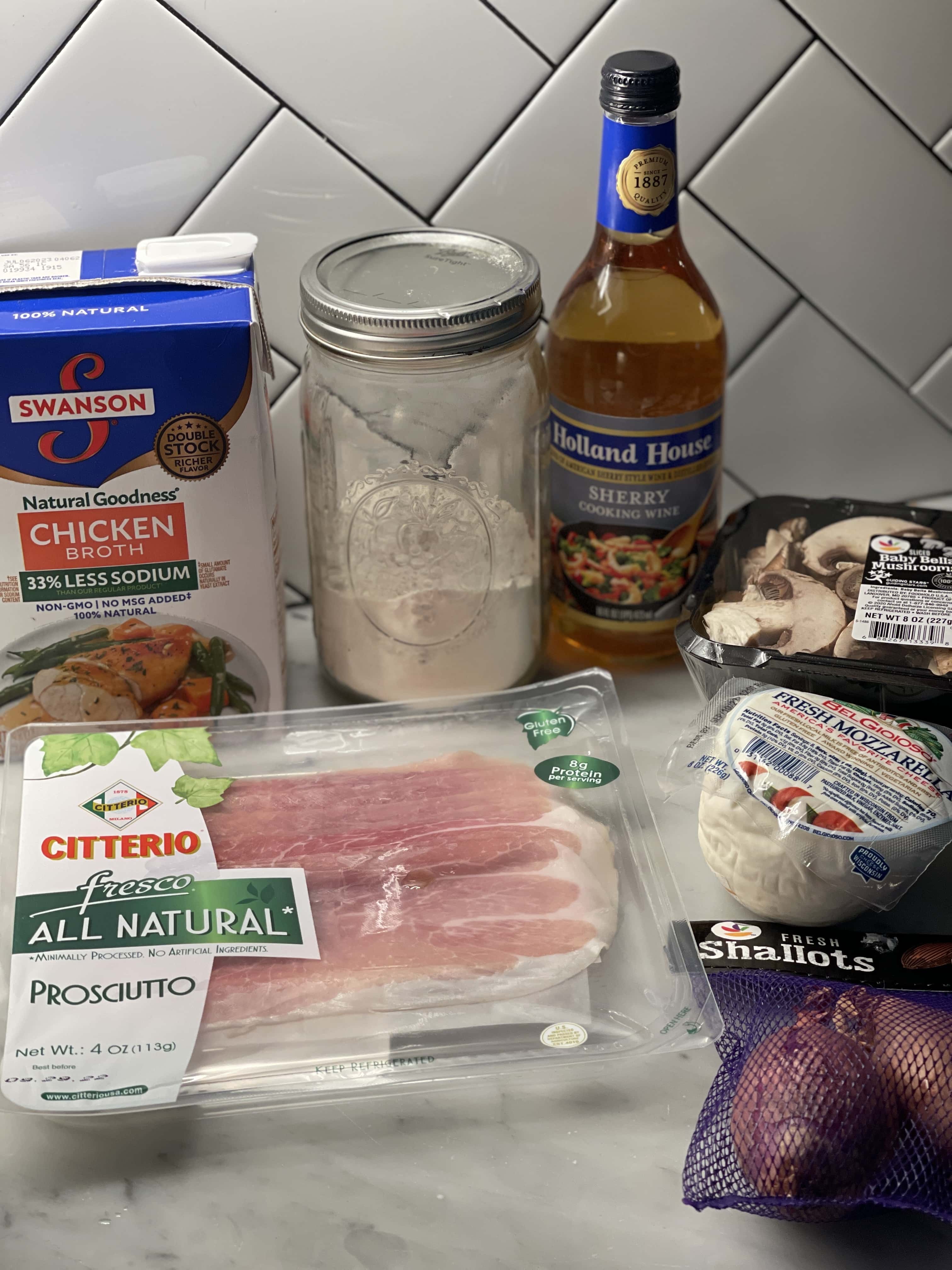 Healthy Chicken with Prosciutto and Mozzarella in a Mushroom Gravy