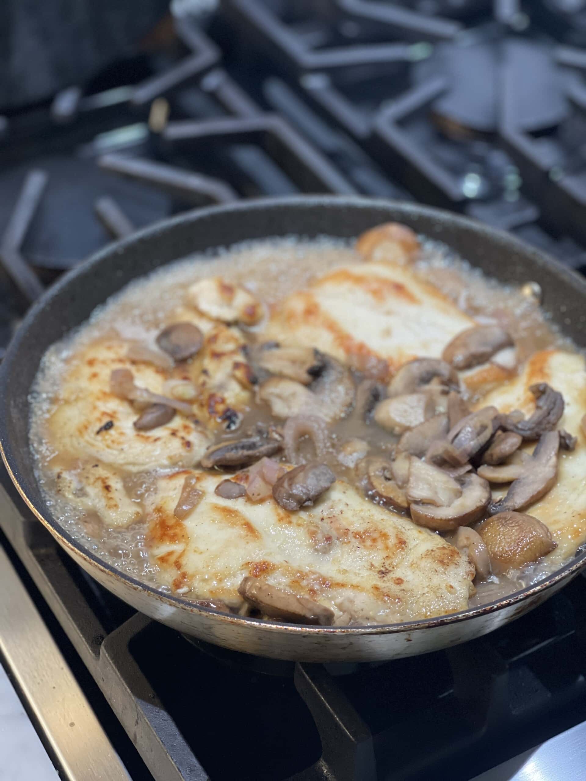 Healthy Chicken with Prosciutto and Mozzarella in a Mushroom Gravy