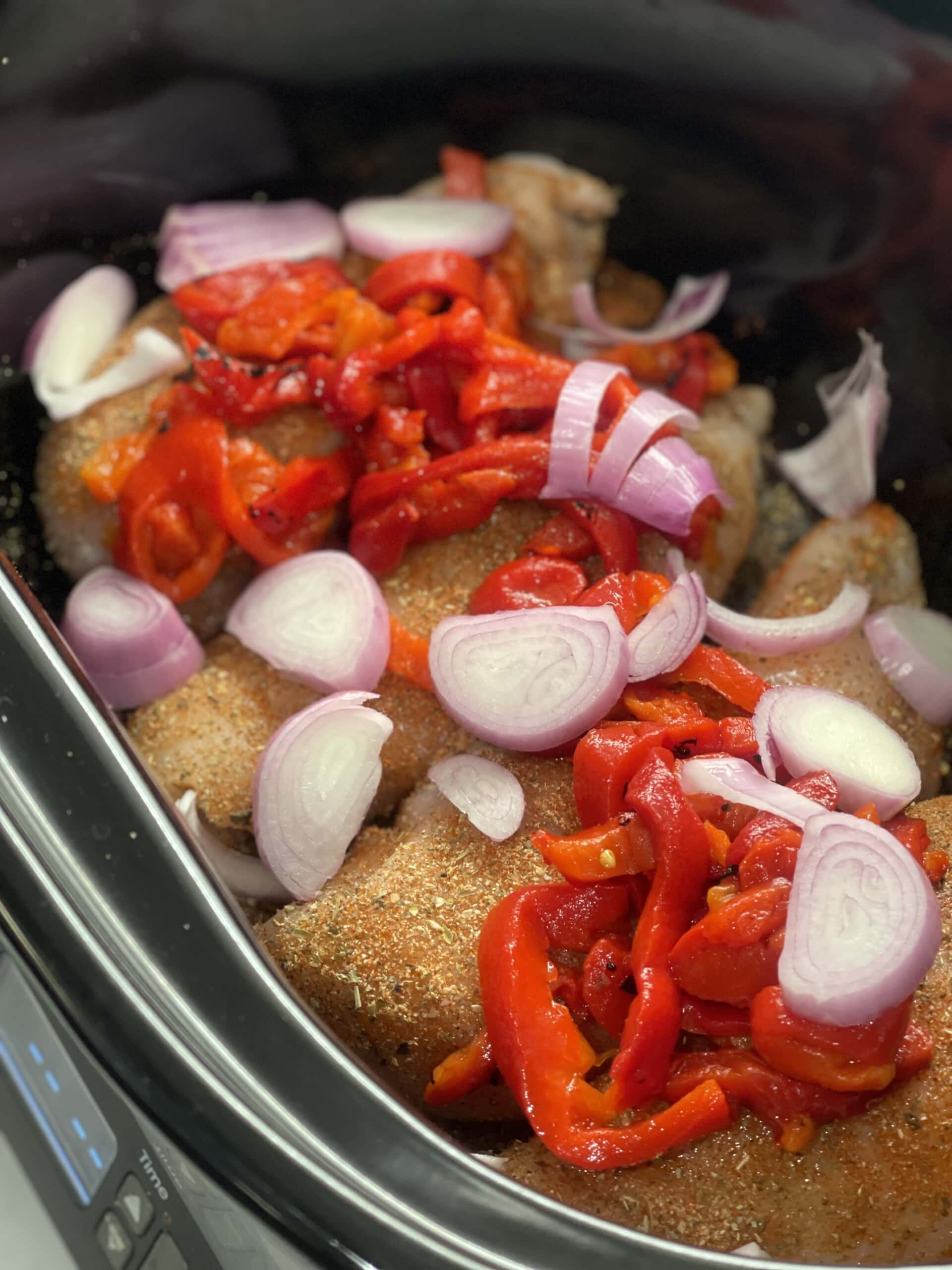 Light Slow Cooker Florentine Chicken Sweet Savory and Steph