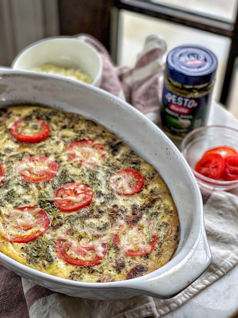 Healthy Tomato Pesto Egg Bake Sweet Savory and Steph