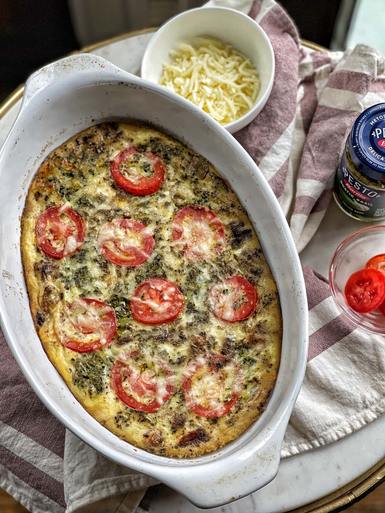 Healthy Tomato Pesto Egg Bake Sweet Savory and Steph