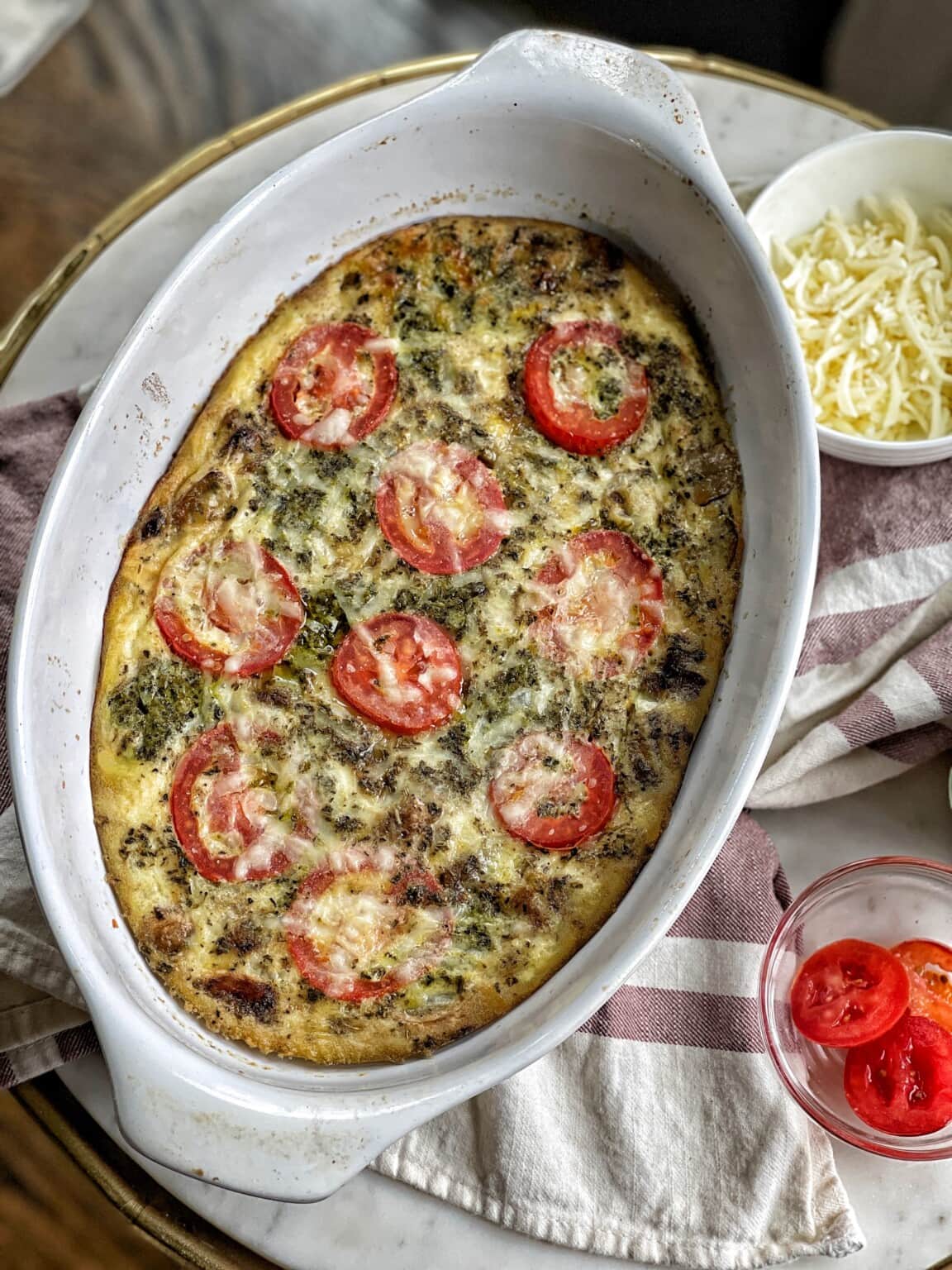 Healthy Tomato Pesto Egg Bake Sweet Savory and Steph