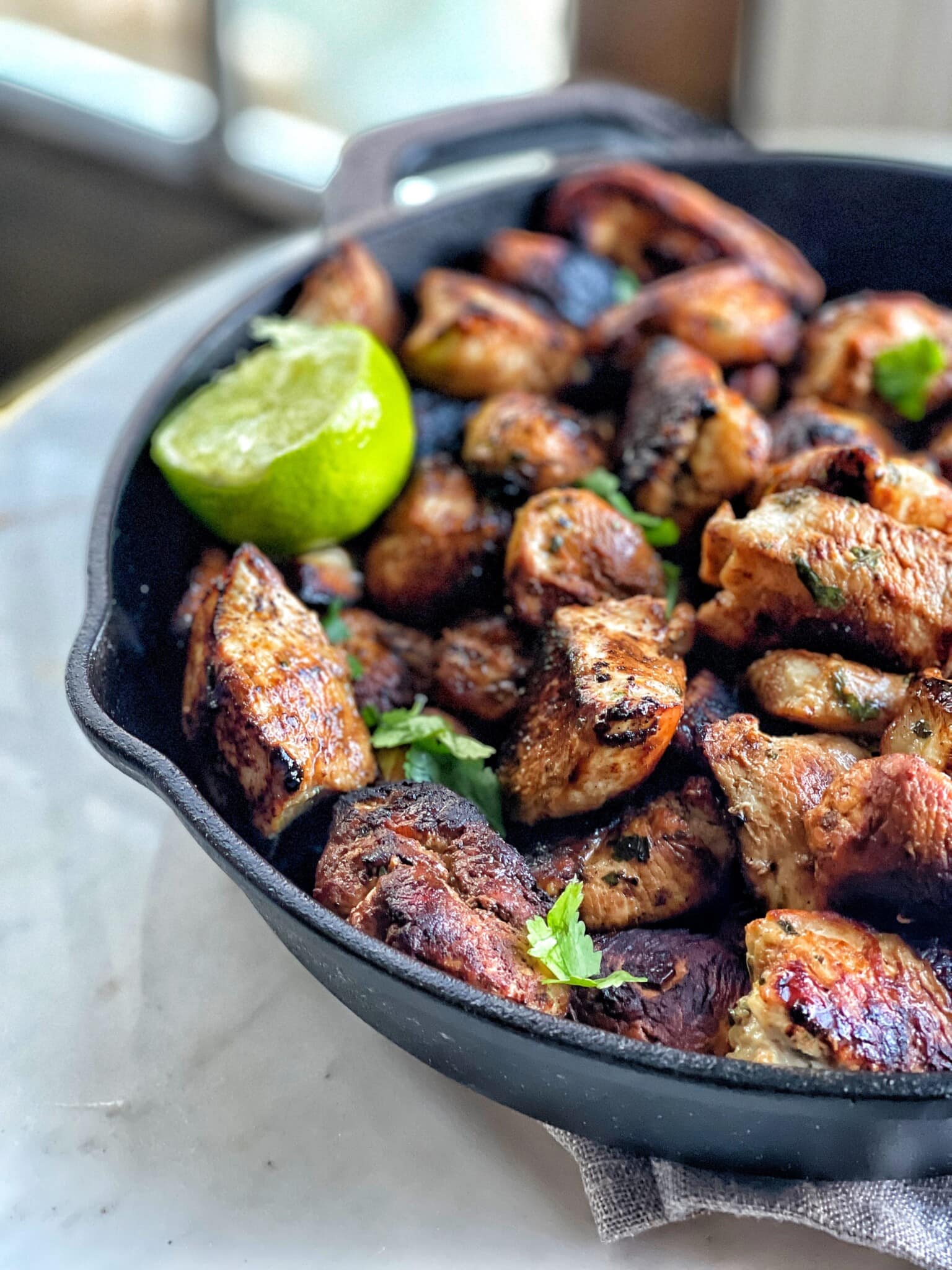 Honey Lime Skillet Chicken Bites Sweet Savory and Steph