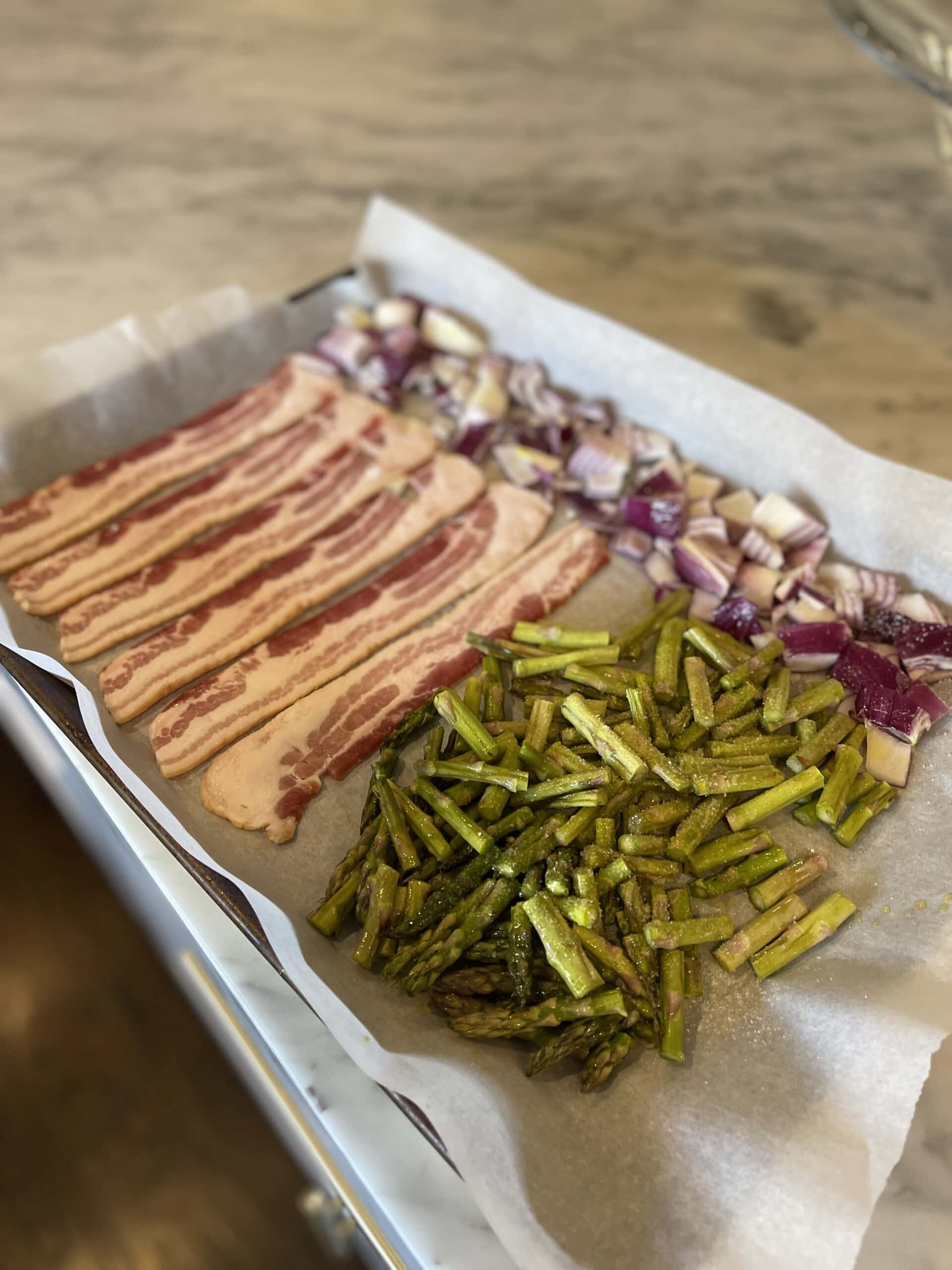 Skinny Bacon, Asparagus and Swiss Egg Bake Sweet Savory and Steph