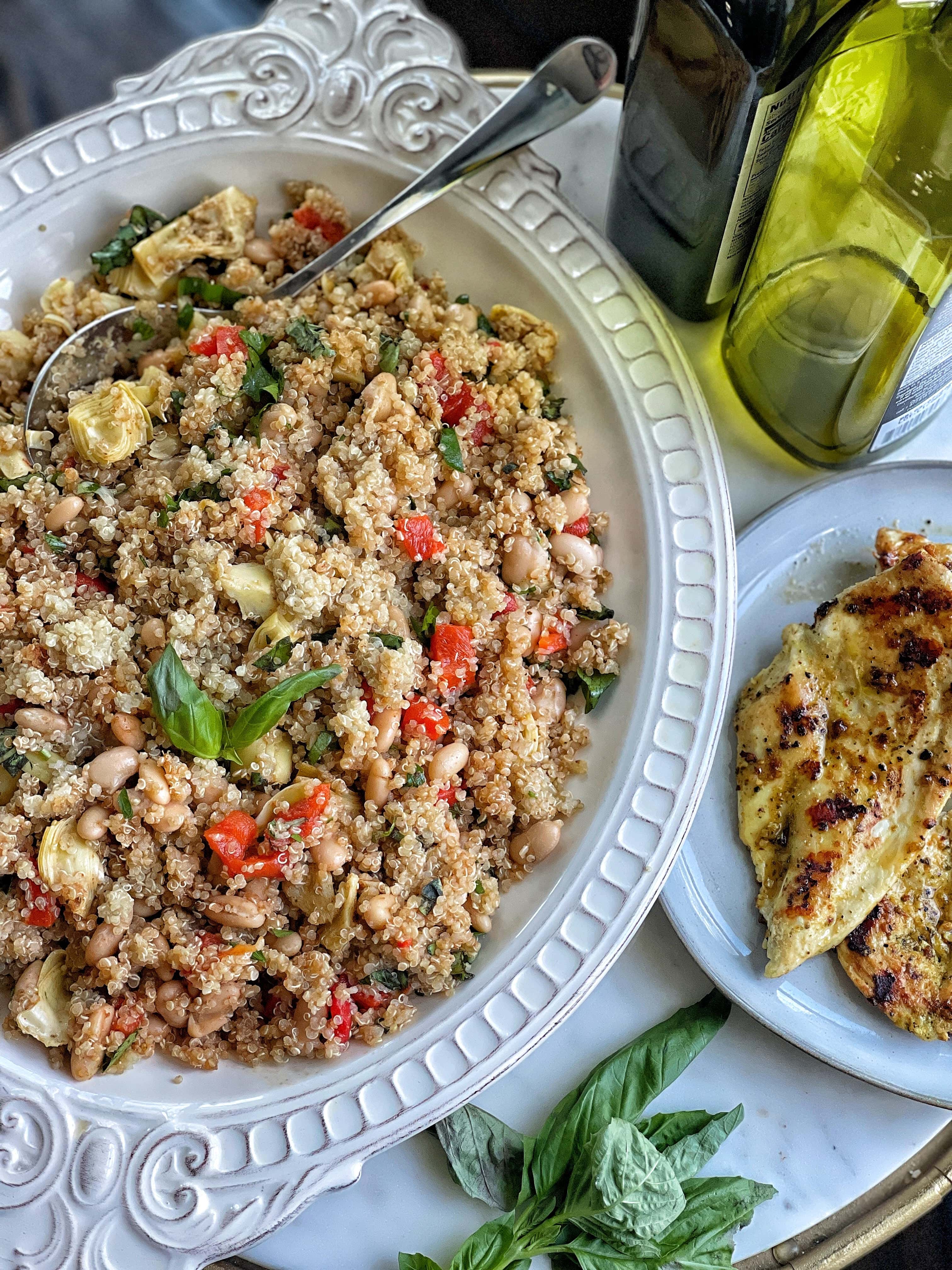 Italian Quinoa Salad with Vegetables and Cannellini Beans Sweet