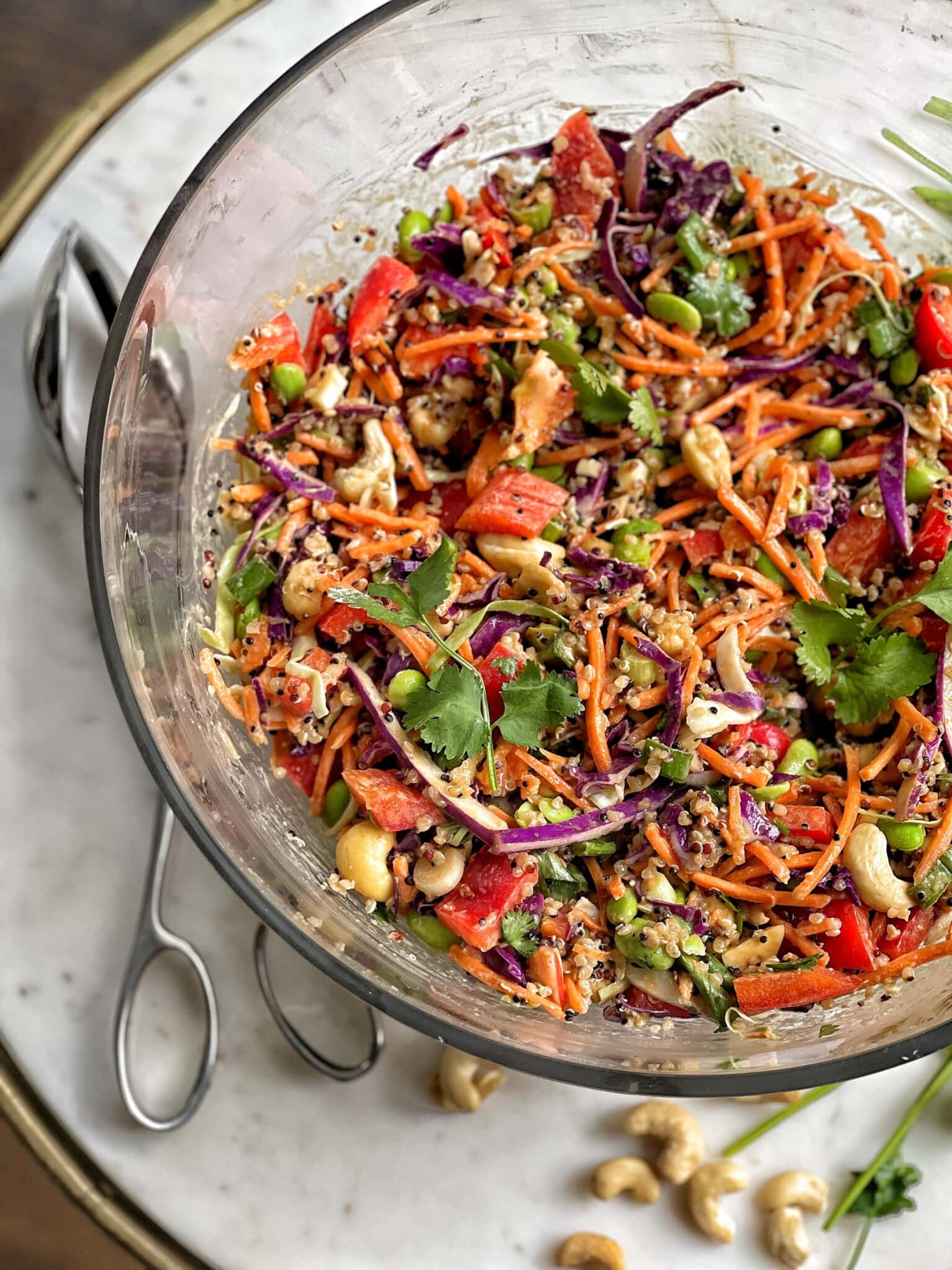 Quinoa and Vegetable Salad with Peanut Dressing - Sweet Savory and Steph